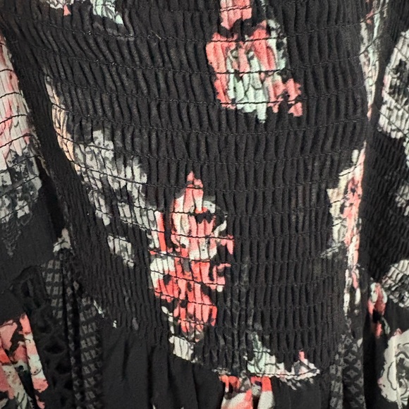 Black Floral Georgette Maxi Dress Size 2 - Picture 10 of 13